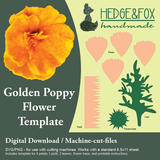 DIY Kit - Golden Poppy Flower Precut Kit - Hedge and Fox