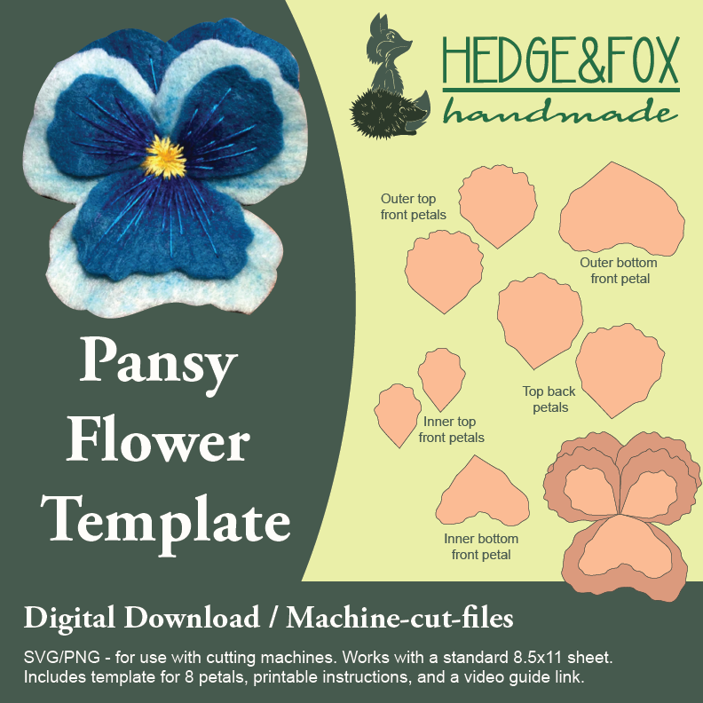 DIY Kit - Pansy Flower Precut Kit (need to discuss colors) - Hedge and Fox